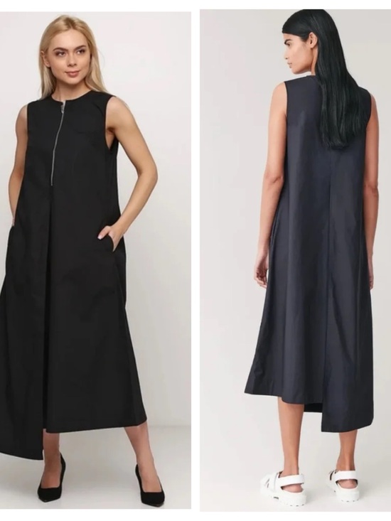 COS Dresses & Skirts - COS Black Sleeveless Midi Dress with Front Zip